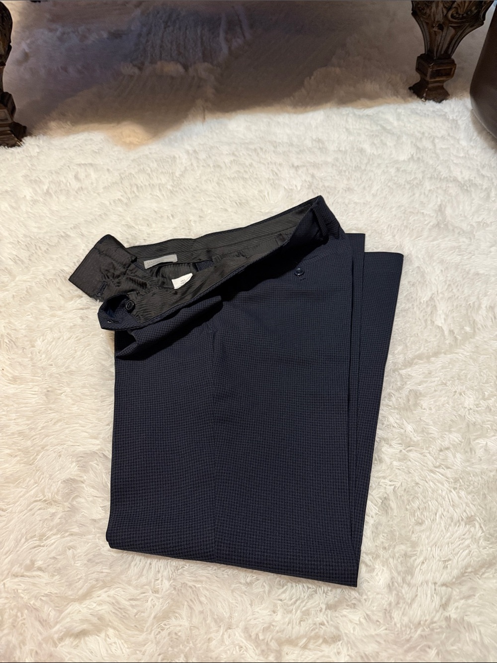 Louis Raphael Dark Navy Tailored Dress Pants